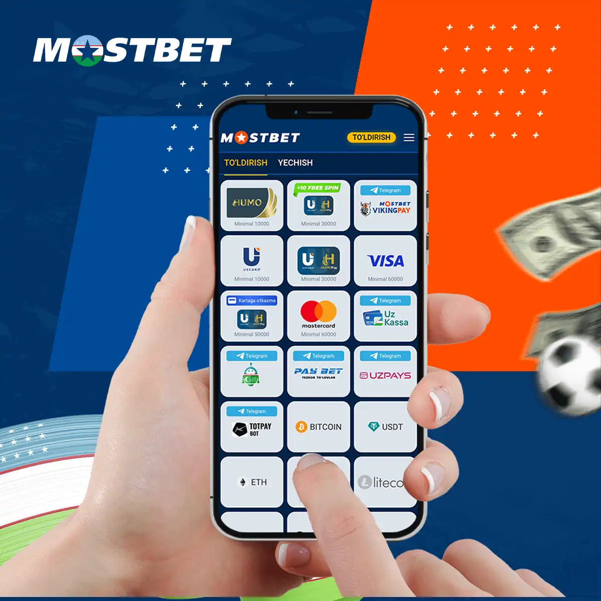 List of payment options available within the Mostbet app
