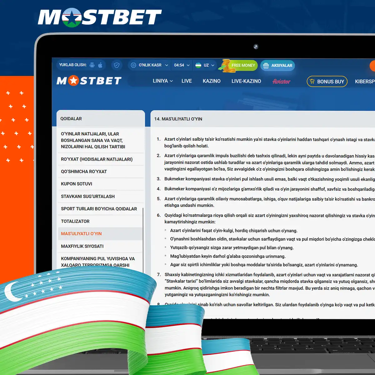 Mostbet encourages responsible gambling practices in Uzbekistan.