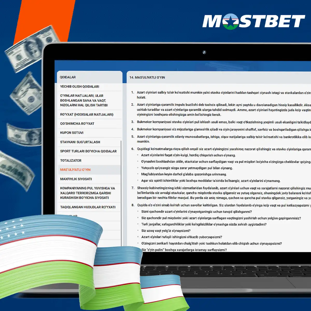 Mostbet promotes responsible gambling.