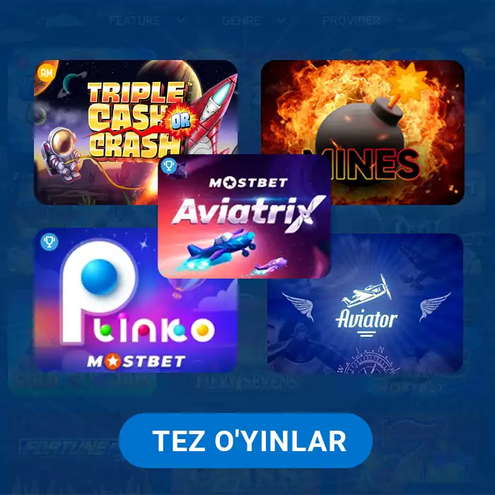 Quick games for every preference at Mostbet Casino.